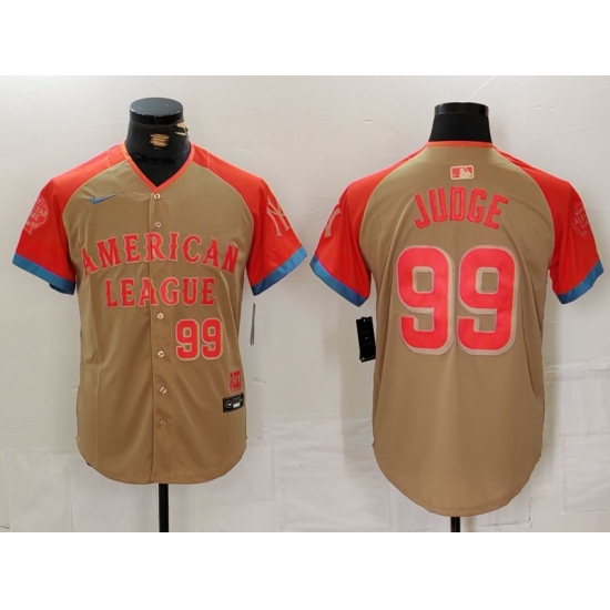 Men's New York Yankees #99 Aaron Judge Number Cream 2024 All Star Limited Stitched Jersey - Ujersey