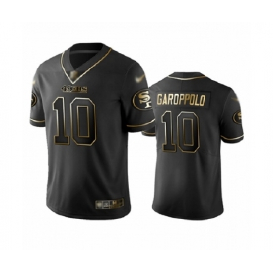 Men's San Francisco 49ers #10 Jimmy Garoppolo Limited Black Golden Edition Football Jersey - Ujersey
