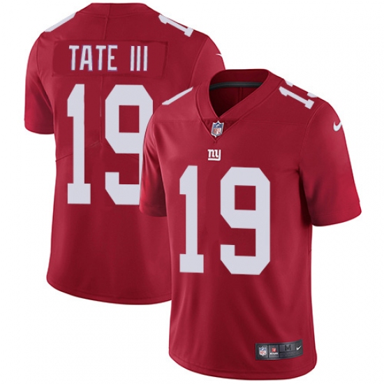 Nike New York Giants #19 Golden Tate Red Alternate Men's Stitched NFL Vapor Untouchable Limited Jersey - Ujersey