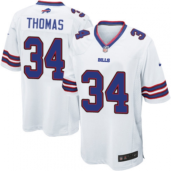Men's Nike Buffalo Bills #34 Thurman Thomas Game White NFL Jersey - Ujersey