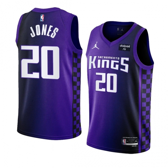 Men's Sacramento Kings #20 Colby Jones Purple 2023-24 Statement Edition Swingman Stitched Jersey - Ujersey