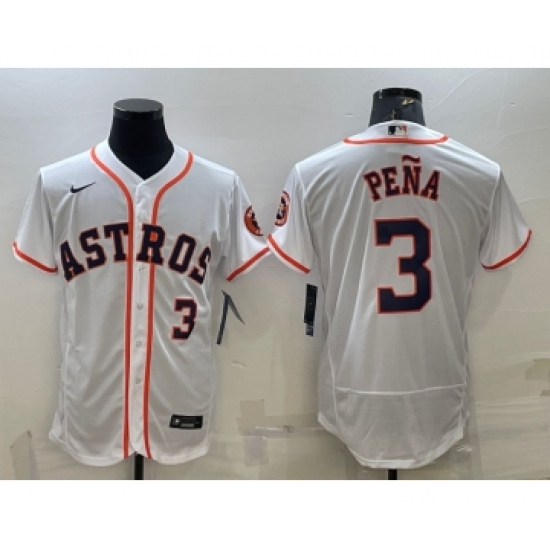 Men's Houston Astros #3 Jeremy Pena White Stitched MLB Flex Base Nike Jersey - Ujersey