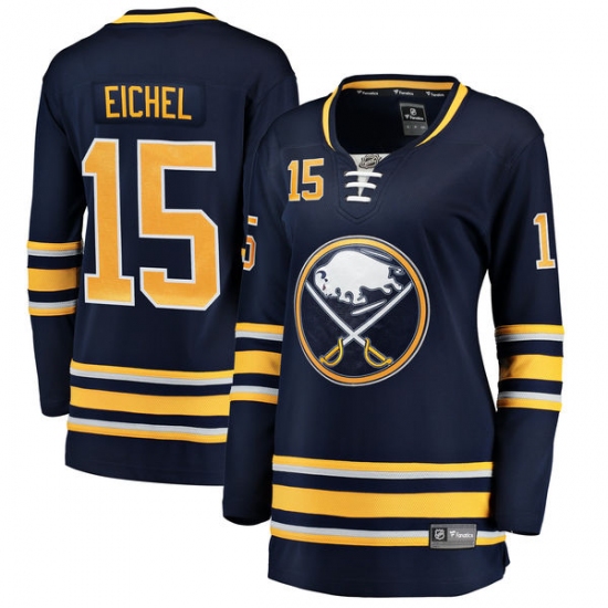 Women's Buffalo Sabres #15 Jack Eichel Fanatics Branded Navy Blue Home Breakaway NHL Jersey - Ujersey