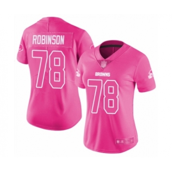 Women's Cleveland Browns #78 Greg Robinson Limited Pink Rush Fashion Football Jersey - Ujersey