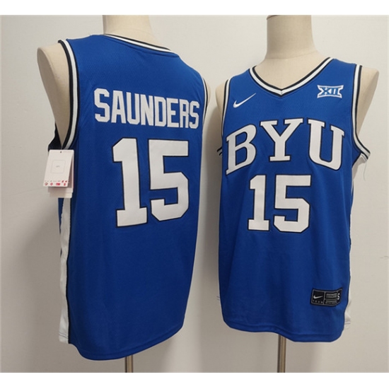 Men's Duke Blue Devils #15 Richie Saunders Blue Stitched Basketball Jersey - Ujersey