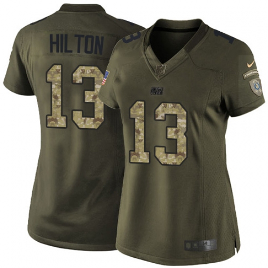 Women's Nike Indianapolis Colts #13 T.Y. Hilton Elite Green Salute to Service NFL Jersey - Ujersey