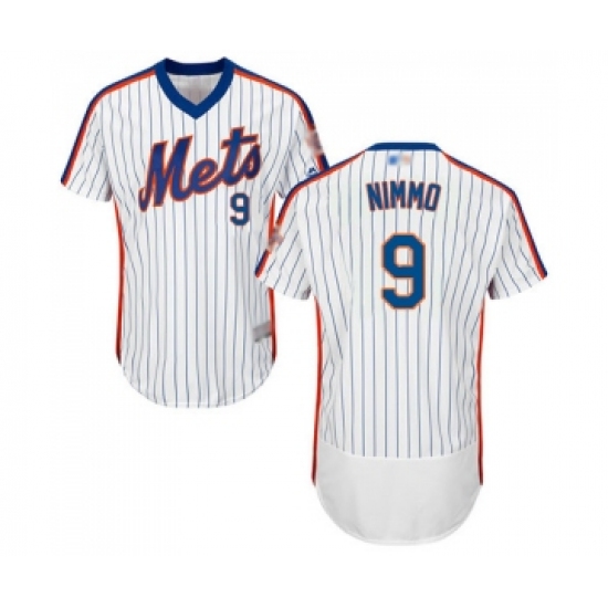 Men's New York Mets #9 Brandon Nimmo White Alternate Flex Base Authentic Collection Baseball Jersey - Ujersey