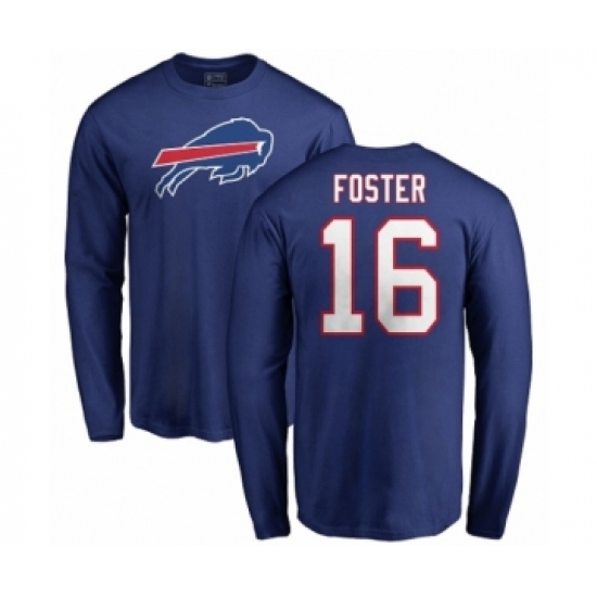 NFL Nike Buffalo Bills #16 Robert Foster Royal Blue Name & Number Logo Long Sleeve T-Shirt - Ujersey