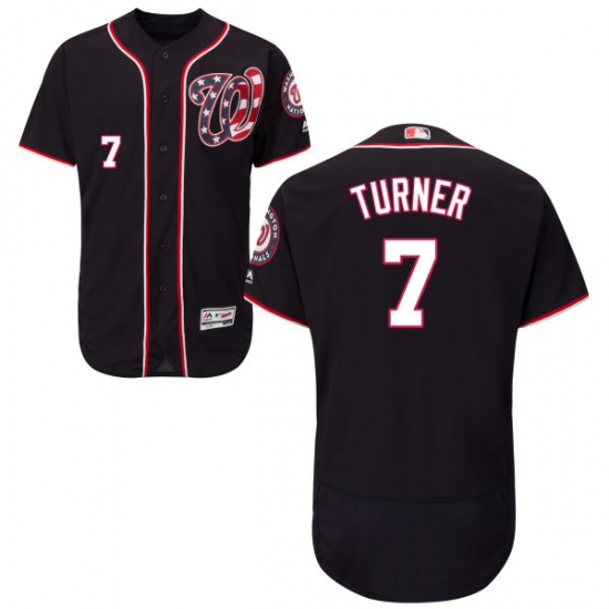 Men's Majestic Washington Nationals #7 Trea Turner Navy Blue Flexbase Authentic Collection MLB Jersey