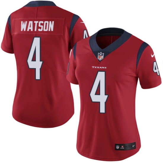 Women's Nike Houston Texans #4 Deshaun Watson Limited Red Alternate Vapor Untouchable NFL Jersey - Ujersey
