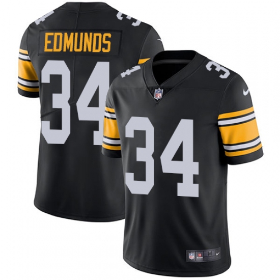 Youth Nike Pittsburgh Steelers #34 Terrell Edmunds Black Alternate Vapor Untouchable Limited Player NFL Jersey - Ujersey