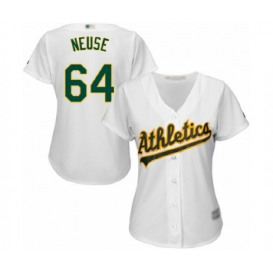 Women's Oakland Athletics #64 Sheldon Neuse Authentic White Home Cool Base Baseball Player Jersey - Ujersey