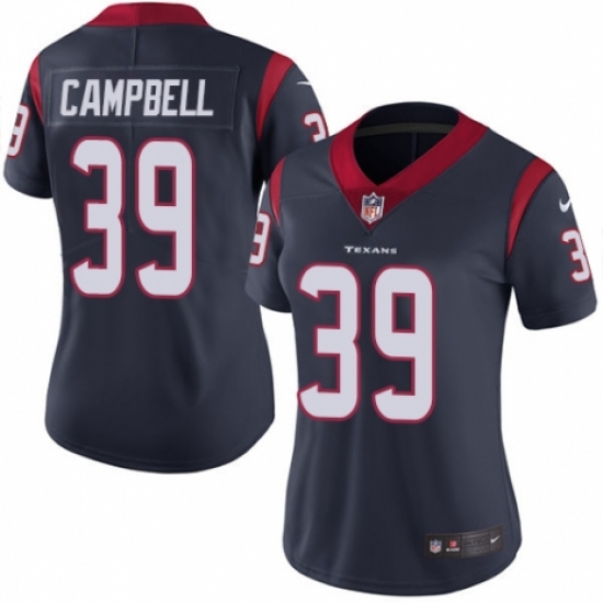 Women's Nike Houston Texans #39 Ibraheim Campbell Navy Blue Team Color Vapor Untouchable Limited Player NFL Jersey - Ujersey