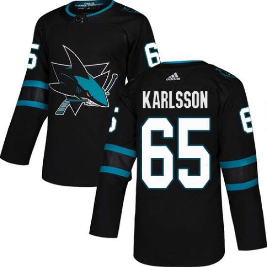 Men's Adidas San Jose Sharks #65 Erik Karlsson Premier Black Alternate NHL Jersey - Ujersey