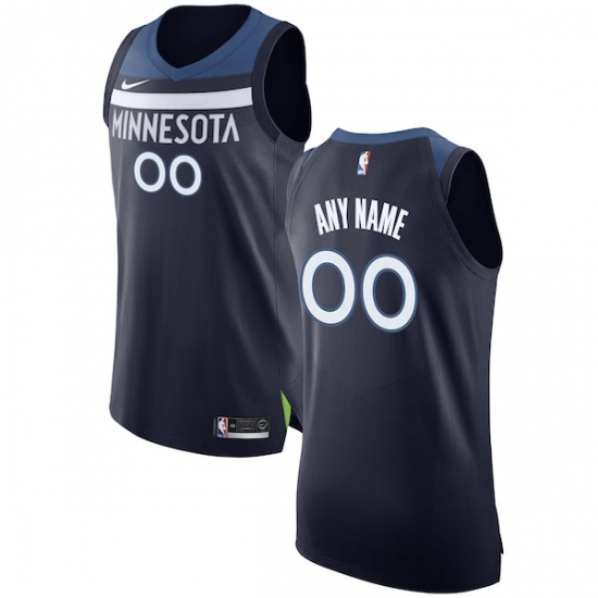 Men's Minnesota Timberwolves Nike Navy Authentic Custom Jersey - Icon Edition - Ujersey