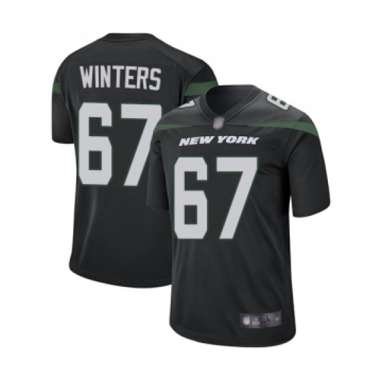 Men's New York Jets #67 Brian Winters Game Black Alternate Football Jersey - Ujersey