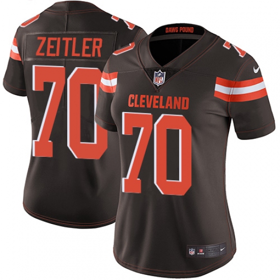 Women's Nike Cleveland Browns #70 Kevin Zeitler Brown Team Color Vapor Untouchable Limited Player NFL Jersey - Ujersey