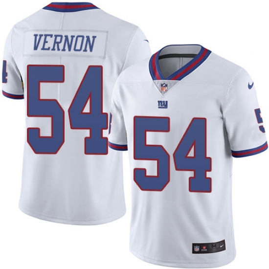 Youth Nike New York Giants #54 Olivier Vernon Limited White Rush Vapor Untouchable NFL Jersey - Ujersey