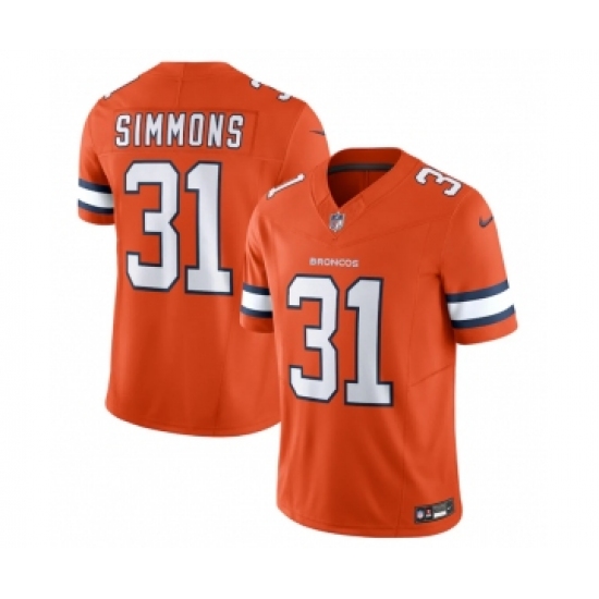 Men's Denver Broncos #31 Justin Simmons Orange 2023 F.U.S.E. Vapor Untouchable Stitched Jersey - Ujersey