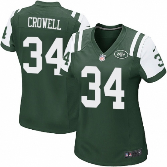 Women's Nike New York Jets #34 Isaiah Crowell Game Green Team Color NFL Jersey - Ujersey