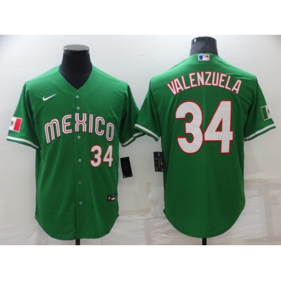 Men's Nike Los Angeles Dodgers #34 Fernando Valenzuela Green Authentic Jersey - Ujersey