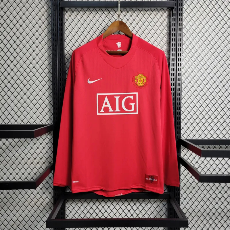 Manchester United Retro Home Long Sleeve Football Jersey Shirt 2007/08 - U-jersey