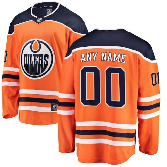 Men's Edmonton Oilers Fanatics Branded Orange Home Breakaway Custom Jersey - Ujersey