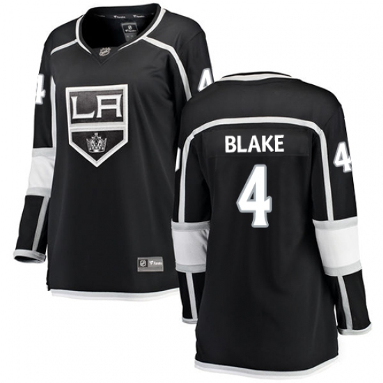 Women's Los Angeles Kings #4 Rob Blake Authentic Black Home Fanatics Branded Breakaway NHL Jersey - Ujersey