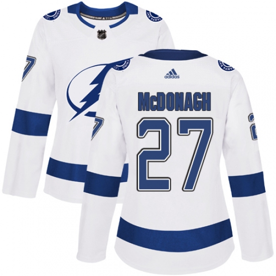 Women's Adidas Tampa Bay Lightning #27 Ryan McDonagh Authentic White Away NHL Jersey - Ujersey