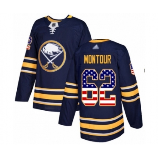 Youth Buffalo Sabres #62 Brandon Montour Authentic Navy Blue USA Flag Fashion Hockey Jersey - Ujersey