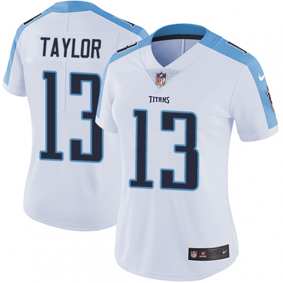 Women's Nike Tennessee Titans #13 Taywan Taylor White Vapor Untouchable Limited Player NFL Jersey - Ujersey