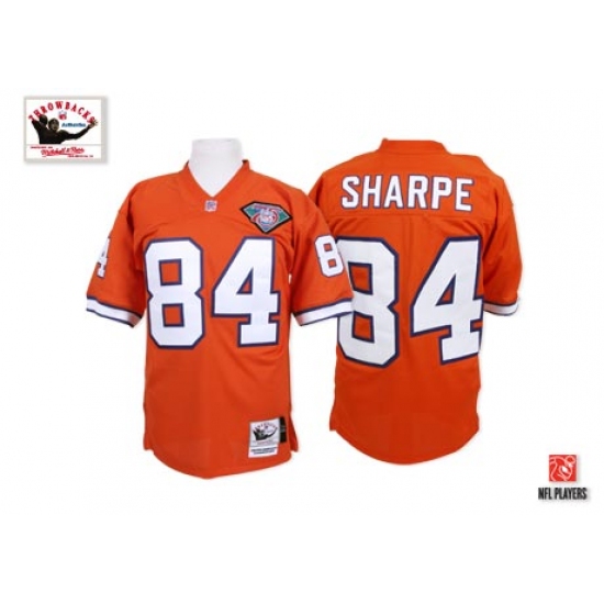 Mitchell And Ness Denver Broncos #84 Shannon Sharpe Orange Authentic Throwback NFL Jersey - Ujersey