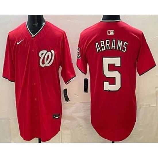 Men's Washington Nationals #5 CJ Abrams Red Limited Jersey - Ujersey