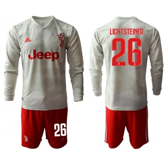 Juventus #26 Lichtsteiner Away Long Sleeves Soccer Club Jersey