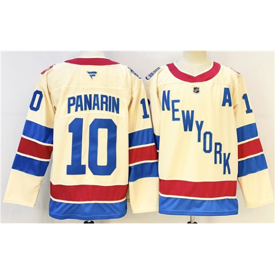 Men's New York Rangers #10 Artemi Panarin Beige 2025-26 Winter Classic With A Stitched Hockey Jersey - Ujersey