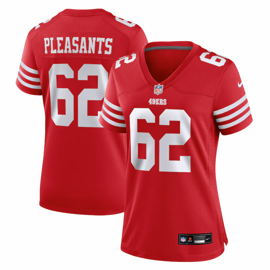 Women's San Francisco 49ers Austen Pleasants Nike Scarlet Team Game Jersey - Ujersey