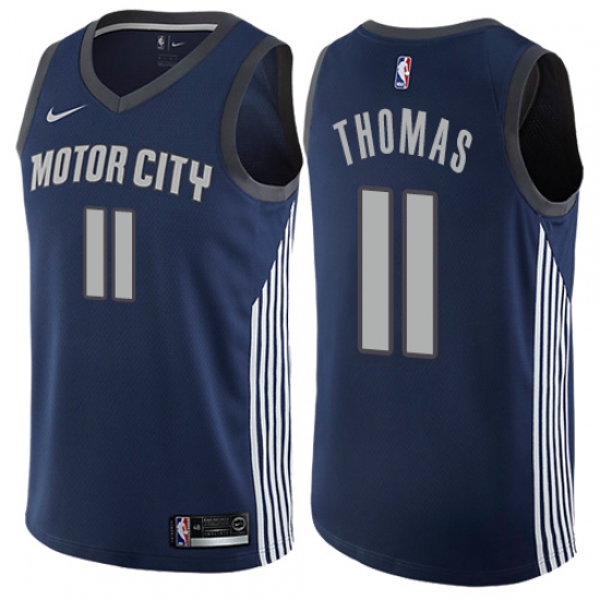 Women's Nike Detroit Pistons #11 Isiah Thomas Swingman Navy Blue NBA Jersey - City Edition - Ujersey