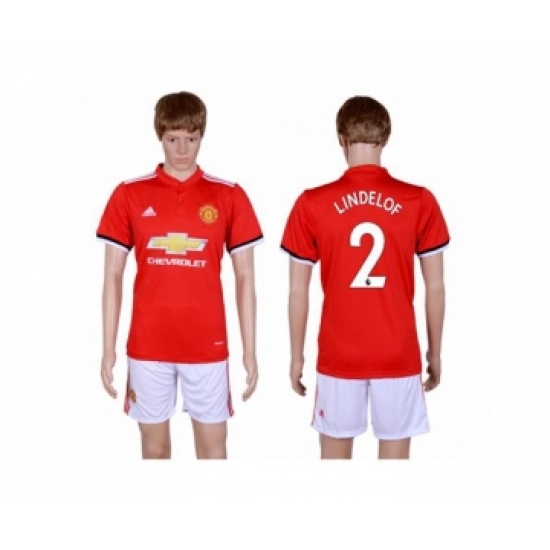 Manchester United #2 Lindelof Red Home Soccer Club Jersey
