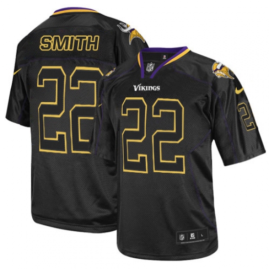 Men's Nike Minnesota Vikings #22 Harrison Smith Elite Lights Out Black NFL Jersey - Ujersey