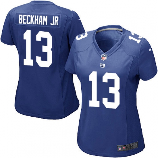 Women's Nike New York Giants #13 Odell Beckham Jr Game Royal Blue Team Color NFL Jersey - Ujersey