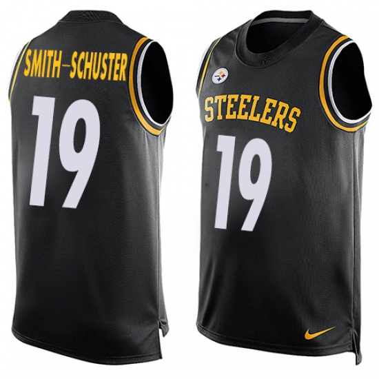 Men's Nike Pittsburgh Steelers #19 JuJu Smith-Schuster Limited Black Player Name & Number Tank Top NFL Jersey - Ujersey