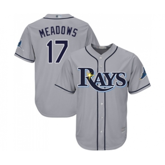Men's Tampa Bay Rays #17 Austin Meadows Replica Grey Road Cool Base Baseball Jersey - Ujersey