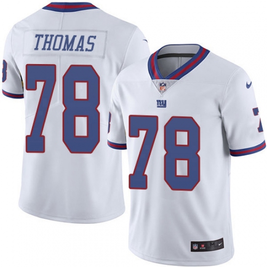 Youth New York Giants #78 Andrew Thomas White Stitched NFL Limited Rush Jersey - Ujersey