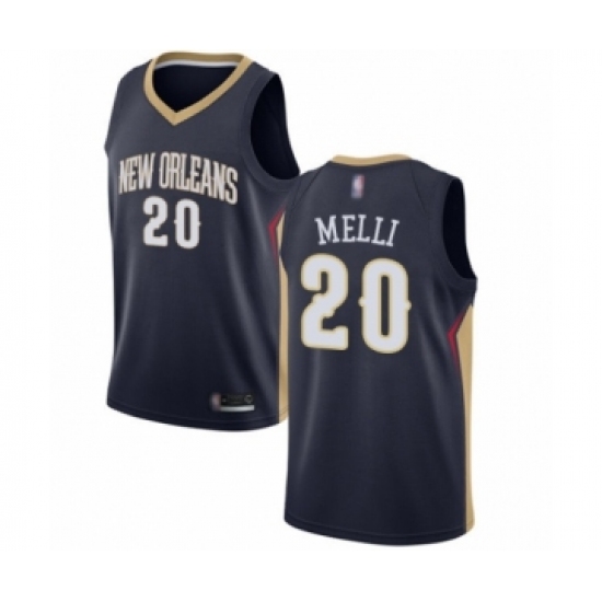 Women's New Orleans Pelicans #20 Nicolo Melli Swingman Navy Blue Basketball Jersey - Icon Edition - Ujersey