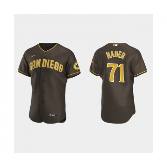 Mens San Diego Padres #71 Josh Hader Brown Road Player FlexBase Jersey - Ujersey