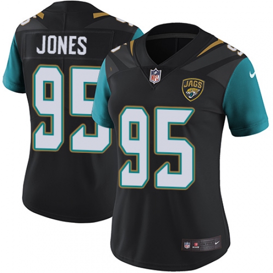 Women's Nike Jacksonville Jaguars #95 Abry Jones Black Alternate Vapor Untouchable Elite Player NFL Jersey - Ujersey