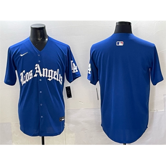 Men's Los Angeles Dodgers Blank Blue 2025 LA Gothic Style With Fernando Vapor Premier Limited Stitched Baseball Jersey - Ujersey