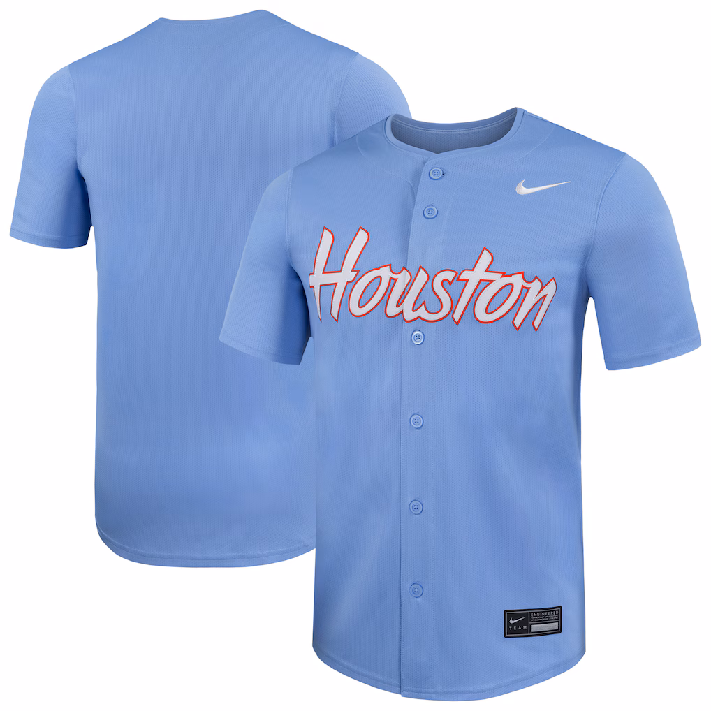 Men's Nike Light Blue Houston Cougars Limited Baseball Jersey - Ujersey Shop