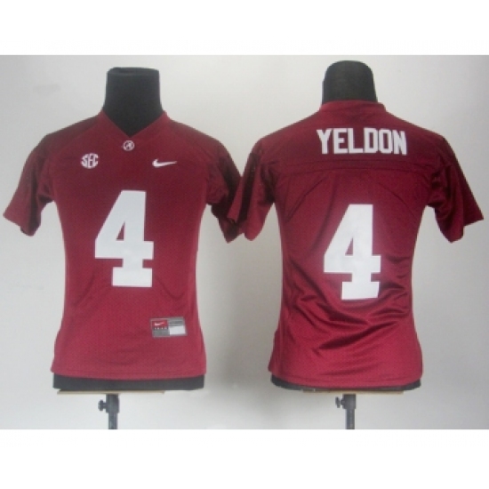 Women Alabama Crimson Tide 4 T.J Yeldon Red 2012 SEC Patch Jerseys - Ujersey