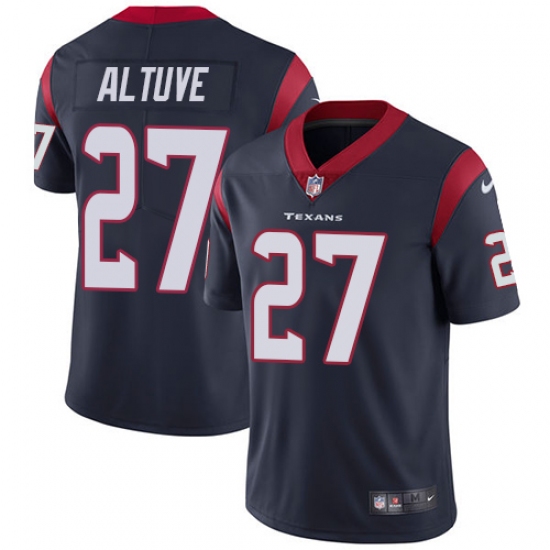 Youth Nike Houston Texans #27 Jose Altuve Limited Navy Blue Team Color Vapor Untouchable NFL Jersey - Ujersey
